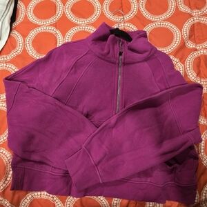 Lululemon 1/2 Zip Funnel Neck Scuba In Pomegranate